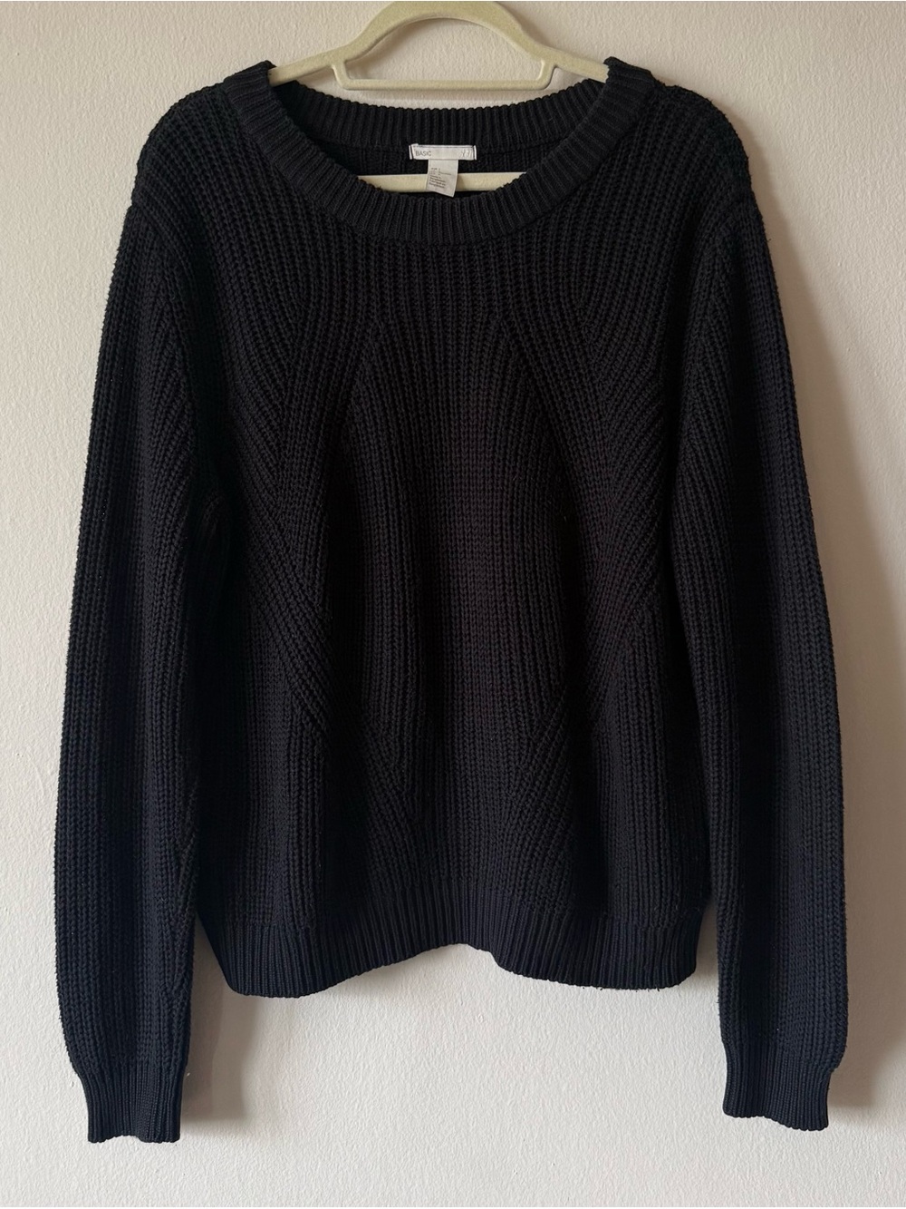 Black Ribbed Knit Sweater